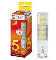 Лампа сд LED-JCD-VC 5Вт 230В G9 3000К 450Лм IN HOME IN HOME