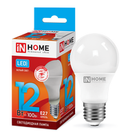 Лампа сд LED-A60-VC 12Вт 230В Е27 4000К 1080Лм IN HOME IN HOME