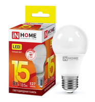 Лампа сд LED-A60-VC 15Вт 230В Е27 3000К 1350Лм IN HOME IN HOME