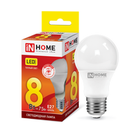 Лампа сд LED-A60-VC 8Вт 230В Е27 3000К 720Лм IN HOME IN HOME