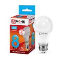 Лампа сд LED-A60-VC 8Вт 230В Е27 4000К 720Лм IN HOME IN HOME