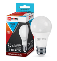 Лампа сд низковольтная LED-MO-PRO 7,5Вт 12-24В Е27 4000К 600Лм IN HOME IN HOME