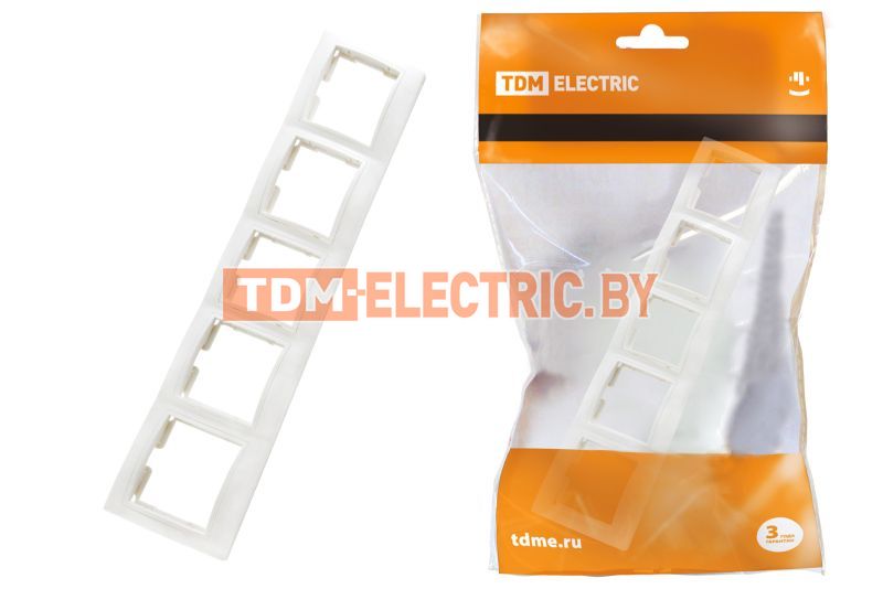 Рамка 5 постовая горизонтальная белая "Таймыр" TDM  TDM Electric