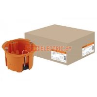 Установочная коробка СП D65х45мм, саморезы, пл. лапки, оранжевая, IP20, TDM  TDM Electric