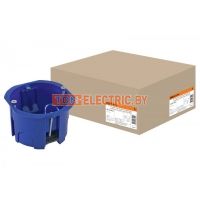 Установочная коробка СП D65х45мм, саморезы, пл. лапки, синяя, IP20, TDM  TDM Electric