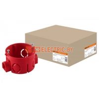 Установочная коробка СП D68х42мм, саморезы, стыковочные узлы, красная, IP20, TDM  TDM Electric