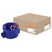 Установочная коробка СП D68х42мм, саморезы, стыковочные узлы, синяя, IP20, TDM  TDM Electric