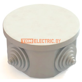 Распаячная коробка ОП D80х35мм, IP42, 3-х рожковая, белая TDM  TDM Electric