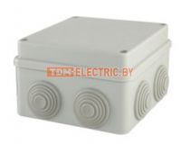 Распаячная коробка ОП 110х110х70мм, крышка на винтах, IP55, 8вх. инд. штрих-код TDM  TDM Electric