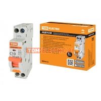 Автоматический Выключатель Дифференциального тока одномодульный АВДТ 63М C10 30мА 4,5кА TDM  TDM Electric