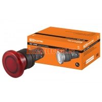Кнопка грибовидная SB7-CWM42-220V(LED) d35мм 1р красная TDM  TDM Electric