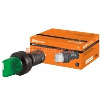 Переключатель на 2 положения с фиксацией SB7-CK2361-220V короткая ручка(LED) d22мм 1з зеленый TDM  TDM Electric