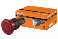 Кнопка грибовидная SB7-CWM42-220V(LED) d35мм 1р красная TDM .  TDM Electric
