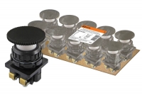 Выключатель кнопочный КЕ 021-У2-исп.3 гриб без фиксации черный 2р 10A 660B IP40 TDM .  TDM Electric
