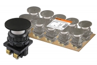 Выключатель кнопочный КЕ 021-У2-исп.5 гриб без фиксации черный 1р 10A 660B IP40 TDM .  TDM Electric