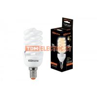 Лампа энергосберегающая КЛЛ-FSТ2-15 Вт-2700 К–Е14 (42х103 мм) TDM  TDM Electric