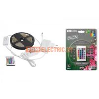 Комплект светодиодной ленты SMD5050-30 LED/м-12 В-7,2 Вт/м-IP65-RGB (3 м), 18 Вт, IR-контроллер TDM  TDM Electric