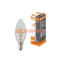 Лампа накаливания "Витая свеча" прозрачная 40 Вт-230 В-Е14 TDM   TDM Electric