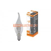 Лампа накаливания "Свеча на ветру" прозрачная 60 Вт-230 В-Е14 TDM   TDM Electric