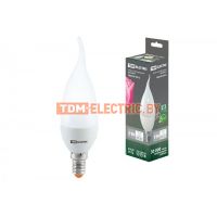 Лампа светодиодная WFC37-5 Вт-220 В -3000 К–E14 (свеча на ветру) TDM  TDM Electric
