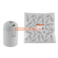 Патрон Е27 подвесной, термостойкий пластик, белый, Б/Н TDM   TDM Electric