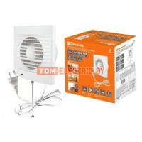 Вентилятор бытовой настенный 100 СВп, с выключателем и проводом 1,3 м, TDM  TDM Electric
