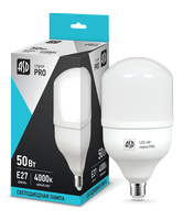 Лампа сд LED-HP-PRO 50Вт 230В Е27 с адаптером E40 4000К 4500Лм ASD ASD