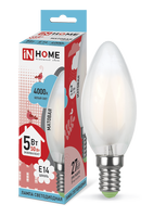 Лампа сд LED-СВЕЧА-deco 5Вт 230В Е14 4000К 450Лм матовая IN HOME IN HOME