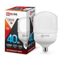 Лампа сд LED-HP-PRO 40Вт 230В Е27 с адаптером E40 4000К 3600Лм IN HOME IN HOME