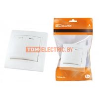 Выключатель 2 кл. с подсветкой 10А белый "Таймыр" TDM  TDM Electric