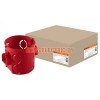Установочная коробка СП D68х62мм, углубленная, саморезы, стыковочные узлы, красная, IP20, TDM SQ1402-1106 TDM Electric
