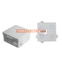 Распаячная коробка ОП 80х80х50мм, крышка, IP54, 7вх. инд. штрихкод TDM SQ1401-0512 TDM Electric