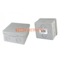 Распаячная коробка ОП 80х80х50мм, крышка, IP54, 7вх., без гермовводов, инд. штрихкод TDM  TDM Electric