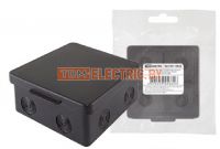 Распаячная коробка ОП 100х100х55мм, крышка, IP54, 8вх., без гермовводов, черная, инд. штрихкод TDM. SQ1401-0923 TDM Electric