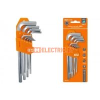 Набор ключей  HEX  9 шт.: 1.5-10 мм, длинные, (держатель в блистере), CR-V сталь  Алмаз  TDM SQ1020-0103 TDM Electric