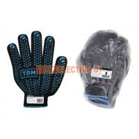 Перчатки х/б с ПВХ,  Протектор , черные, 10, 1 пара, TDM SQ1016-0202 TDM Electric