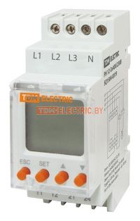 Реле напряжения 3ф серии РН 12-3х400/230В (LCD-дисплей, 1нр+1нз-контакты) TDM  TDM Electric