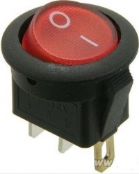 Клавишный переключатель круглый MIRS-101-3-R красный с подсветкой 2 положения 1з TDM .  TDM Electric
