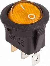 Клавишный переключатель круглый MIRS-101-3-Y желтый с подсветкой 2 положения 1з TDM SQ0703-0042.  TDM Electric
