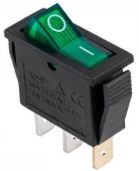 Клавишный переключатель IRS-101-G зеленый с подсветкой 2 положения 1з TDM .  TDM Electric