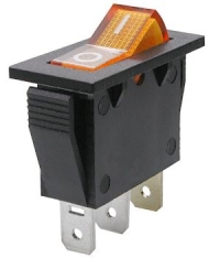 Клавишный переключатель IRS-101-Y желтый с подсветкой 2 положения 1з TDM SQ0703-0045.  TDM Electric