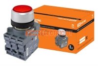 Кнопка MP1-21R(LED) в сборе d22мм/220В 1з+1р красная TDM  TDM Electric