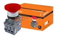 Кнопка грибовидная МРМ1-11R(LED) в сборе d40мм/220B 1з+1р красная TDM  TDM Electric