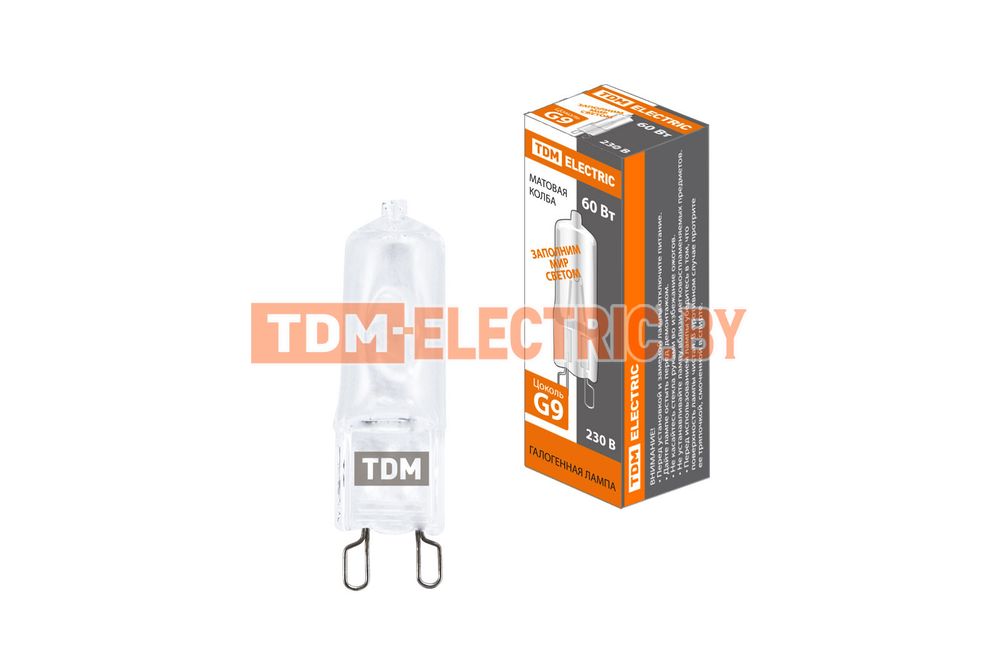 Лампа капсульная галогенная JCD - 60 Вт - 230 В - G9 матовая TDM   TDM Electric