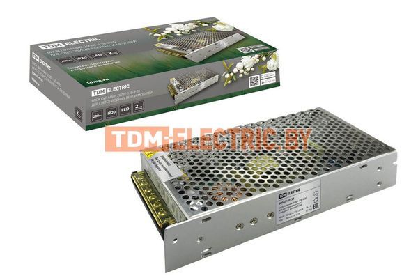 Блок питания 200Вт-12В-IP20 для светодиодных лент и модулей, металл TDM-SQ0331-0133