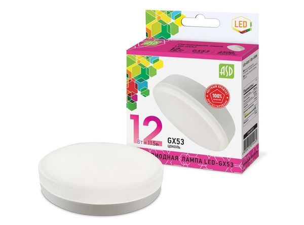 Лампа сд LED-GX53-std 12Вт 230В 6500К 1080Лм ASD