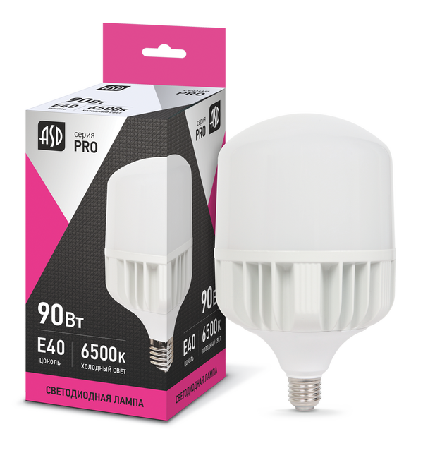 Лампа сд LED-HP-PRO 90Вт 230В Е40 6500К 9000Лм ASD
