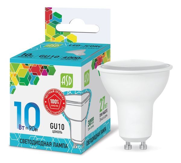 Лампа сд LED-JCDRC-std 10Вт 230В GU10 4000К 900Лм ASD