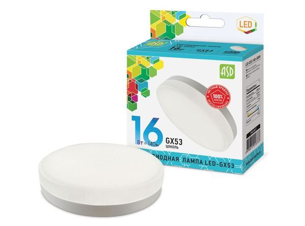 Лампа сд LED-GX53-std 16Вт 230В 4000К 1440Лм ASD