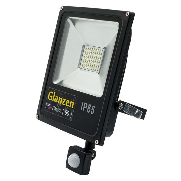 Светодиодный прожектор c датчиком движения GLANZEN FAD-0013-50 (50 Вт, 6000К)
